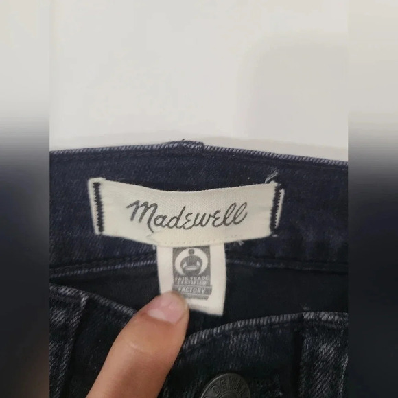 Madewell 10" High Rise Skinny Raw Hem Grey Jeans Stretch Size 23 - Picture 9 of 10